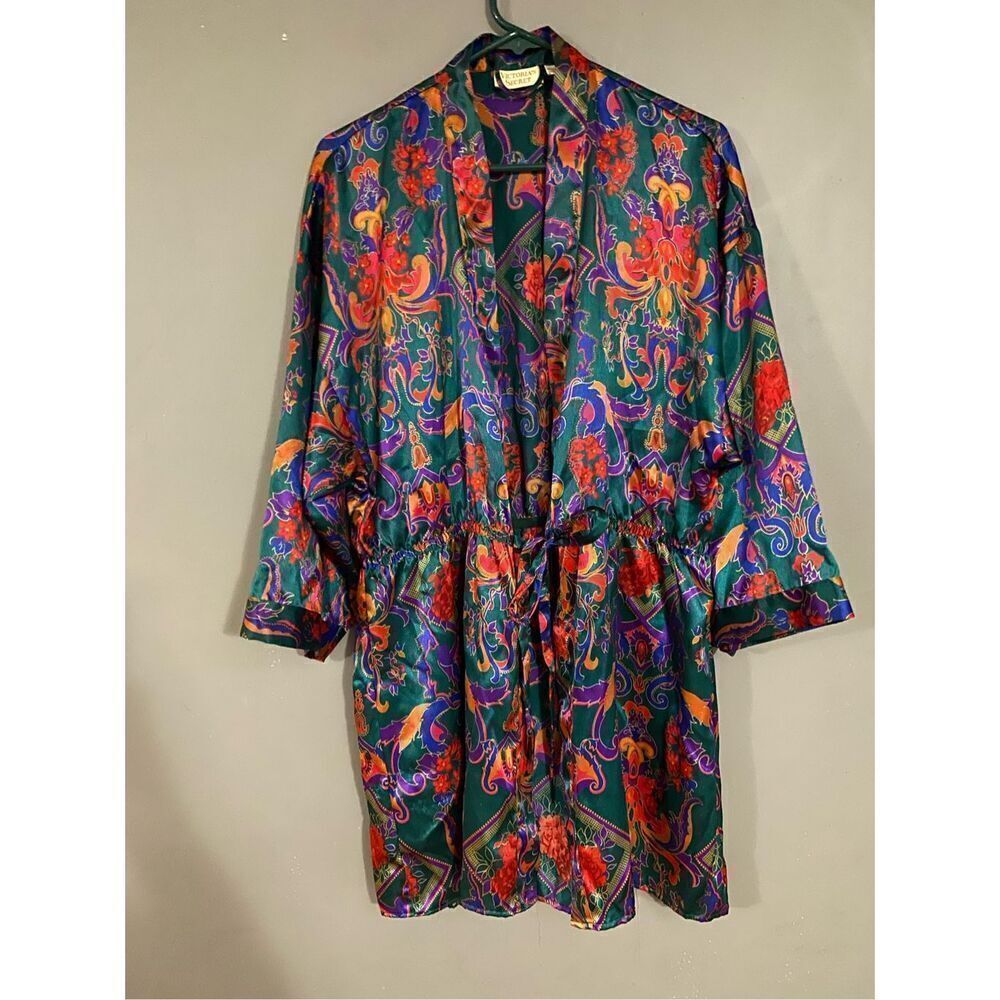 Victoria Secret Vintage Gold Label Paisley/Floral Multicolor Robe S